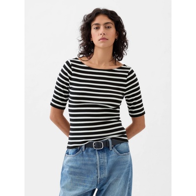 GAP Tričko s lodičkovým výstřihem crop Černá