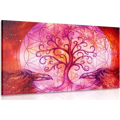 Obraz magický strom života v pastelovém provedení - 90x60