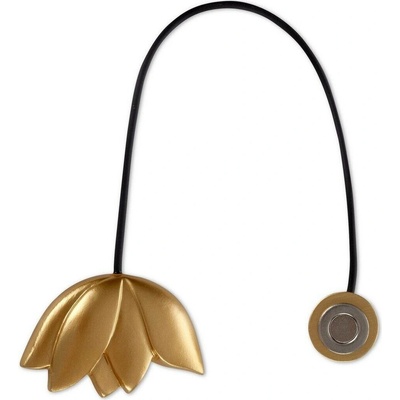 EUROFIRANY SADA 2KS DEKORAČNÍ SPONA NA ZÁVĚS TULIP S MAGNETEM 6 X 15 CM ZLATÁ