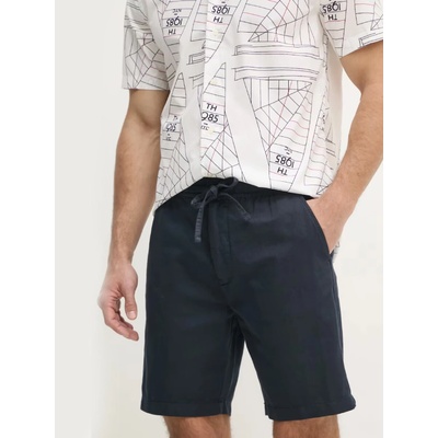 Pepe Jeans pánské tmavě modré lněné šortky PM801093594