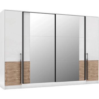 Мебели ДИМОВ Модулен гардероб Калифорния 293, 6 см бял гланц / антик