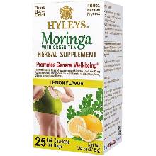 HYLEYS Moringa with green tea herbal supplement lemon 25 sáčkov