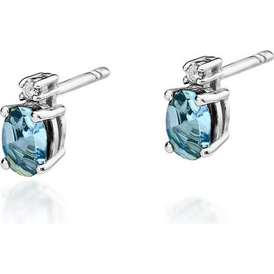 Blink-Blink zlaté napichovacie diamantové náušnice s Topásmi 3180BDToB