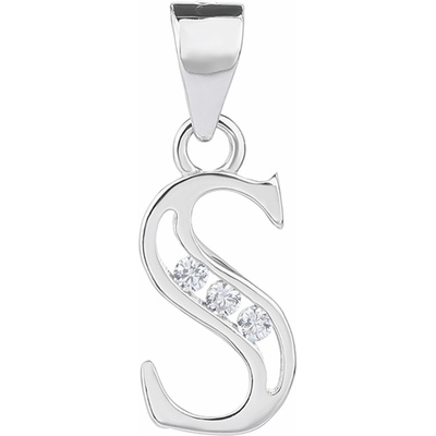 Bealio 02896 Stříbrný přívěsek PÍSMENO S se zirkony