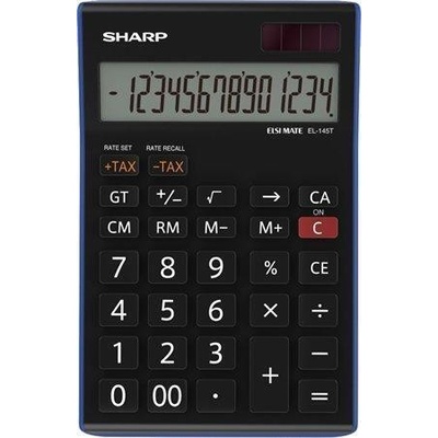 SHARP Kalkulačka, stolný, 14miestny displej, "EL-145TBL"