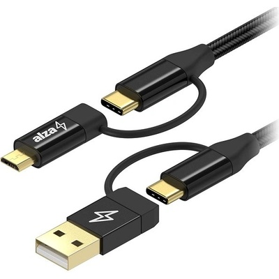 AlzaPower APW-CBM402B MultiCore 4in1 USB 60W, 480Mbps, 2m, černý