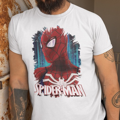 Tričko s potlačou Spider Man biela