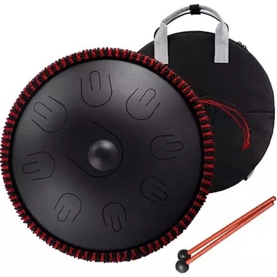 Hluru Hybrid Handpan tongue drum 9 not D-mol minor černý