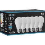 Mexen Nova 6x LED крушка E27, A60, 7W, Студено - 6500K, 735 lm - L100-E27-0765-01x06 (L100-E27-0765-01x06)