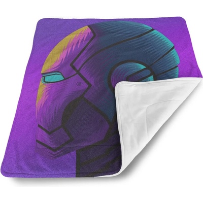 Sablio Detská deka pre bábätko Iron Man Helma na fialové
