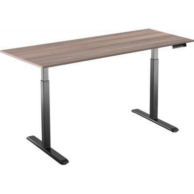 AlzaErgo Table ET2 černý + deska 160×80 cm lamino šedý dub
