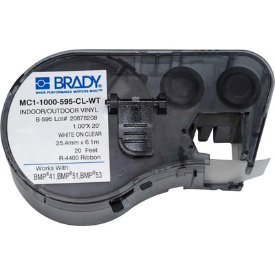 Brady MC1-1000-595-CL-WT / 131607, лепилна лента 25.40 mm x 6.10 m (MC1-1000-595-CL-WT)