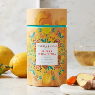 FORTNUM & MASON ovocný čaj ZÁZVOR a SICILSKÝ CITRÓN 30 hedvábných pyramid