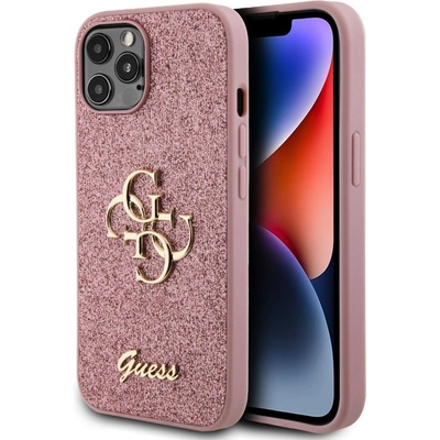 Guess PU Fixed Glitter 4G Metal Logo iPhone 12/12 Pro ružové