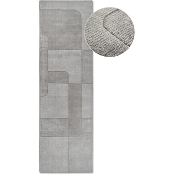 Villeroy & Boch Сива ръчно изработена вълнена пътека 80x250 cm Charlotte - Villeroy&Boch (106169-80x250)