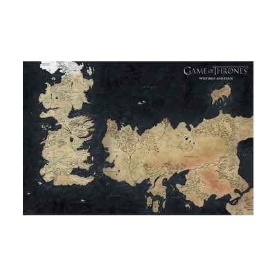 GB eye Hra o tróny Plagát - Mapa Westerosu a Essosu