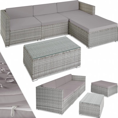 tectake 403827 zahradní ratanový nábytek florenz šedá – Zboží Dáma