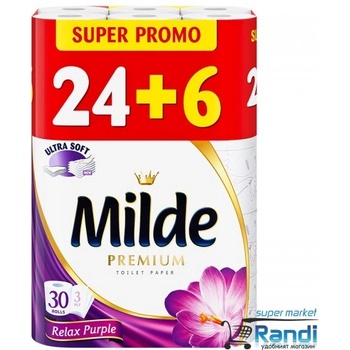 Тоалeтна хартия Milde Relax Purple 24бр. +6бр