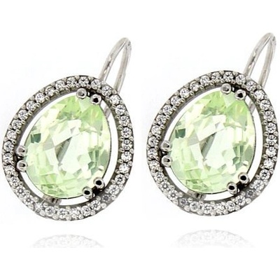 Zlatnictví U Kostela patentové náušnice s olivínem a zirkony 33604