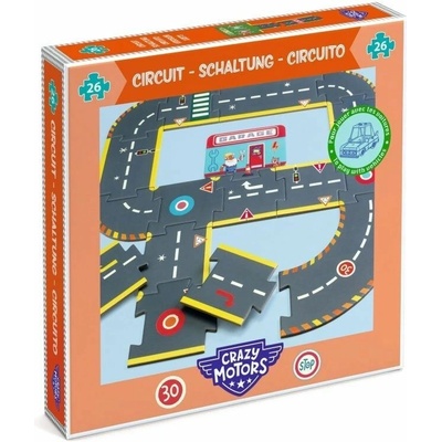 Djeco Obří dráha Crazy Motors City circuit 26 dílků