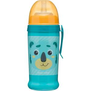 Canpol babies Преходна чаша със сламка Canpol - Hello Little, 350 ml, Тюркоаз (56/510_tur)