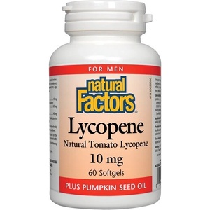 Natural Factors Lycopene - Ликопен и тиквено семе (масло) - формула за мъжко здраве, 60 софтгел капсули Natural Factors (1016 NF)
