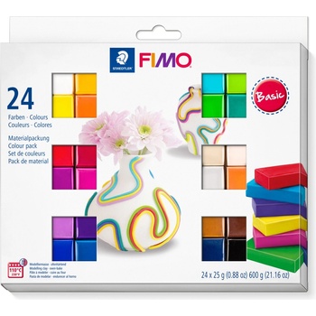 STAEDTLER К-т глина Staedtler Fimo Soft, 24 цв. х 25g, Basic (28009-А-BASIC)