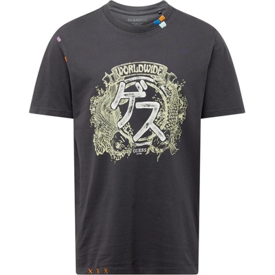 GUESS Тениска 'Japanese Ideogram' черно, размер L