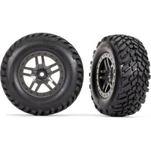 Traxxas колело 2.2/3.0", джанта SCT Split-Spoke сив beadlock, гуми SCT (2)