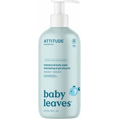 ATTITUDE Baby leaves s vôňou Good night Detský šampón a telové mydlo 2 v 1 473 ml