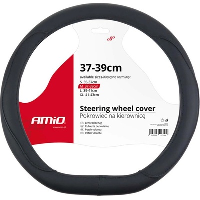 AMIO Potah volantu sportovní tvar D UNI 37-39cm - černý