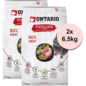 ONTARIO Cat Sterilised Lamb 2 x 6, 5 кг