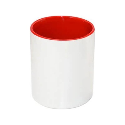 Stojan na psací potřeby keramický s barevným vnitřkem - červená sublimace termotransfer