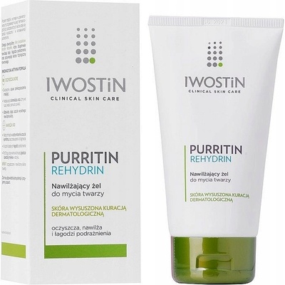 Iwostin Purritin Rehydrin hydratačný čistiaci gél pre pleť vysušenú a podráždenú liečbou akné 150 ml