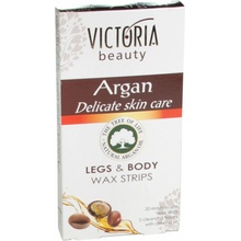 Victoria Beauty Argan depilačné pásiky na telo s arganovým olejom 20 ks