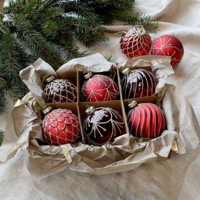 Chic Antique Vianočná ozdoba Cherry Ø 8 cm – set 6 ks