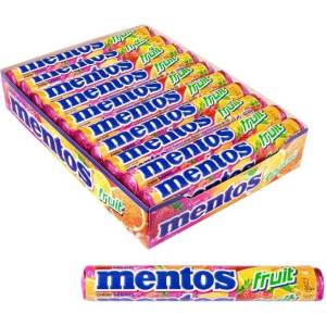 Mentos Ментос Фрут Дъвчащи бонбони с плодове 38 г 40 бр