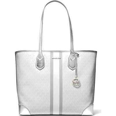 Michael Kors kabelka Eva large central stripe logo bílá