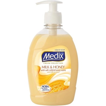 Medix Течен сапун Cream Milk & Honey, с помпа, 400 ml, оранжев