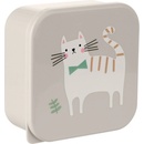 KikkaBoo Súprava boxov na desiatu 4 ks Kitty Cat Grey