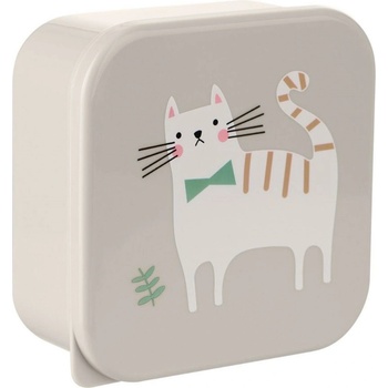 KikkaBoo Súprava boxov na desiatu 4 ks Kitty Cat Grey