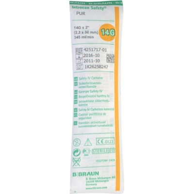 Introcan 14g 2.2x50mm bez křid. oranžová