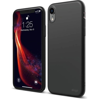 elago Slim Fit Case - качествен поликарбонатов кейс за iPhone XR (черен-мат)