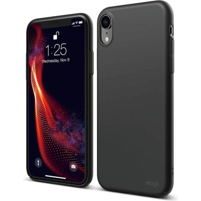 elago Slim Fit Case - качествен поликарбонатов кейс за iPhone XR (черен-мат)