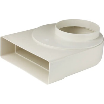 Image 1 of Dalap PVC редуктор 90° от кръгла към правоъгълна тръба Ø 100 мм / 204x60 мм, въртящ се (441)