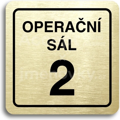 ACCEPT Piktogram operační sál 2 - zlatá tabulka - černý tisk