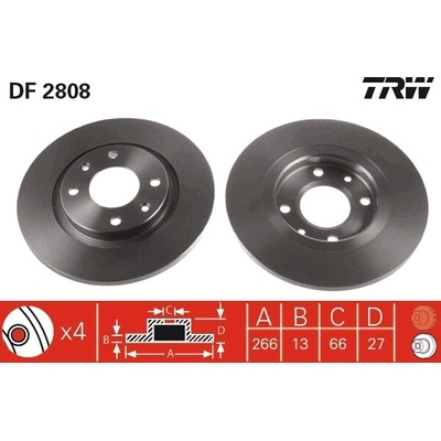 Brzdový kotúč TRW DF2808