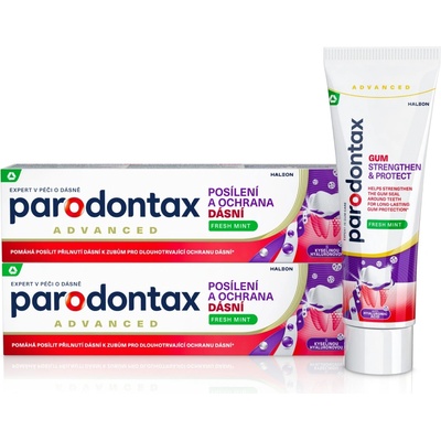 Parodontax Posílení a ochrana dásní Fresh Mint s kyselinou hyaluronovou 2 × 75 ml