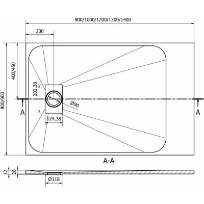 Mexen Hugo 120 x 80 cm 42698012-G
