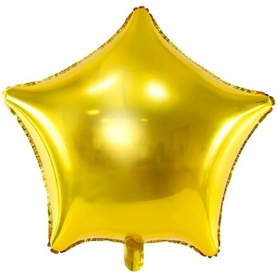 PartyDeco Fóliový balón Hviezda zlatá 48 cm